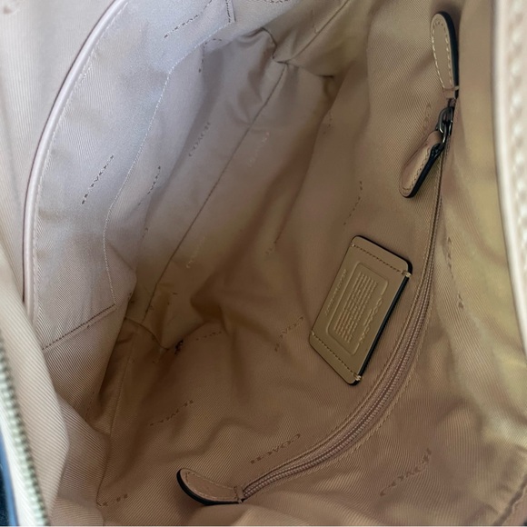 Coach Small Dufflette Leather Crossbody Bag Beachwood - Picture 14 of 16